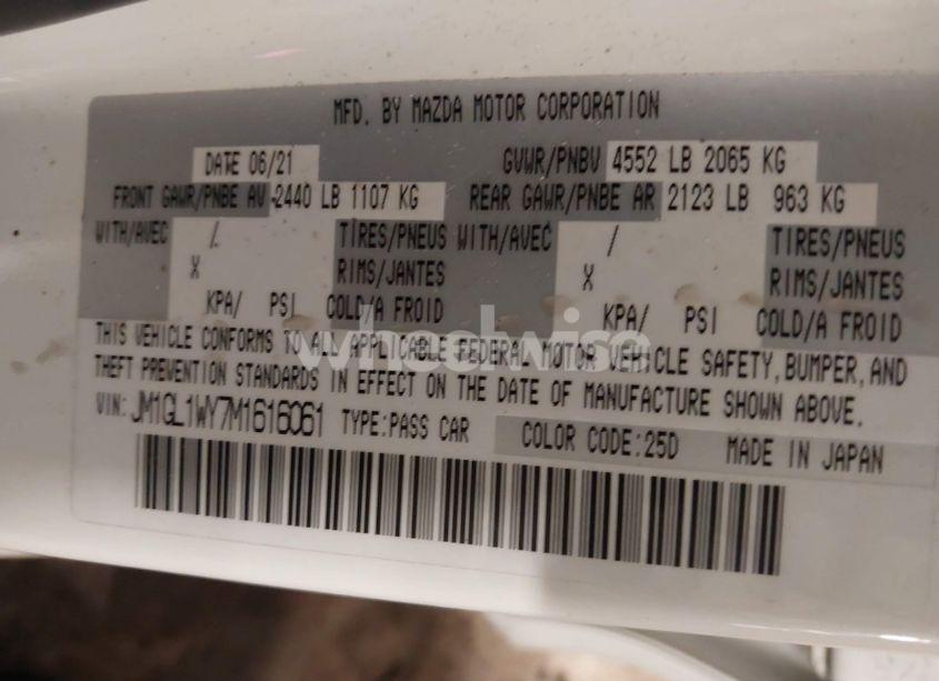 Photo 9 of 2021 Mazda Mazda6 GRAND TOURING RESERVE (VIN JM1GL1WY7M1616061)