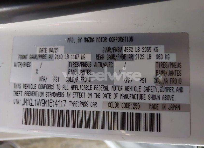 Photo 9 of 2021 Mazda Mazda6 GRAND TOURING RESERVE (VIN JM1GL1WY9M1614117)