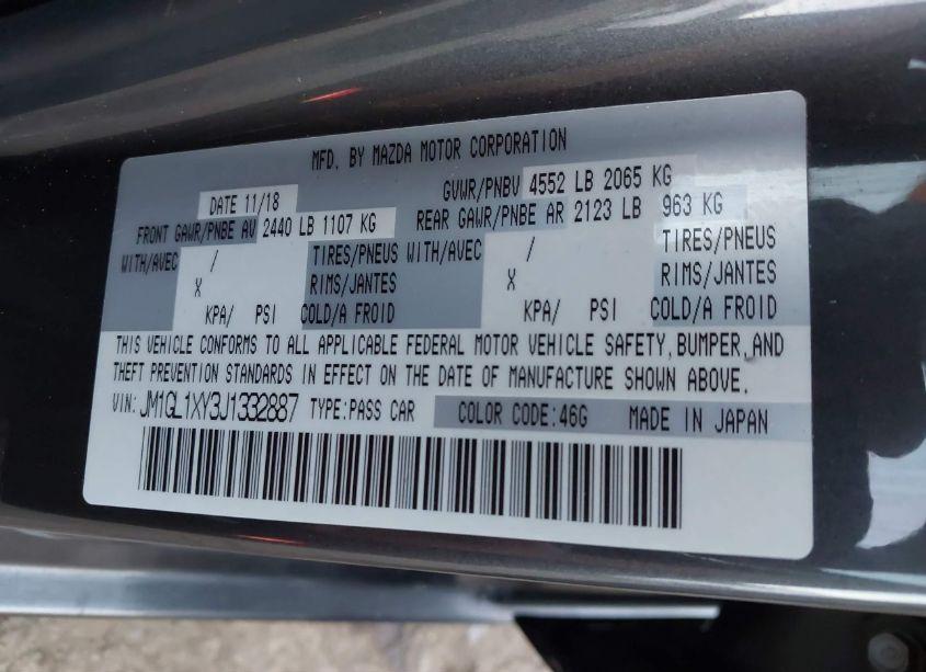 Photo 9 of 2018 Mazda Mazda6 SIGNATURE (VIN JM1GL1XY3J1332887)