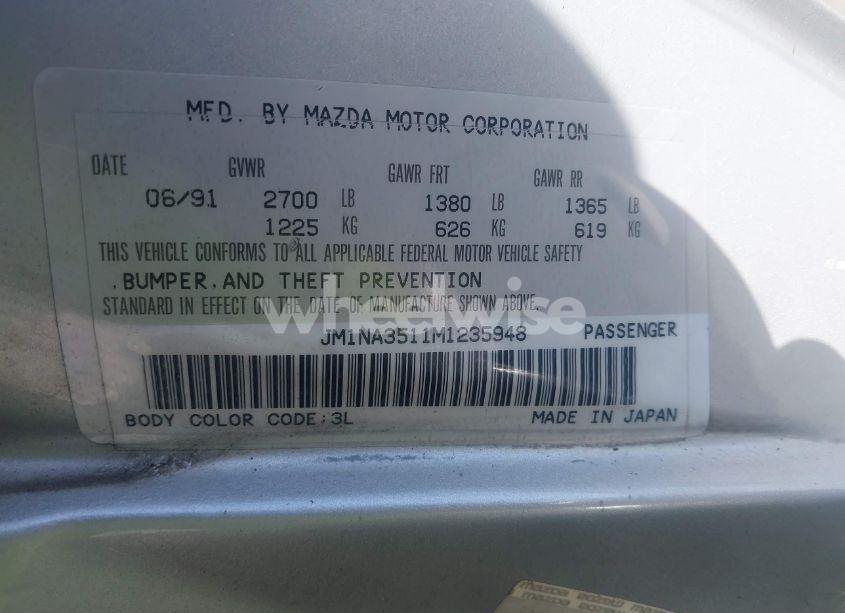 Photo 9 of 1991 Mazda Mx-5 MIATA (VIN JM1NA3511M1235948)