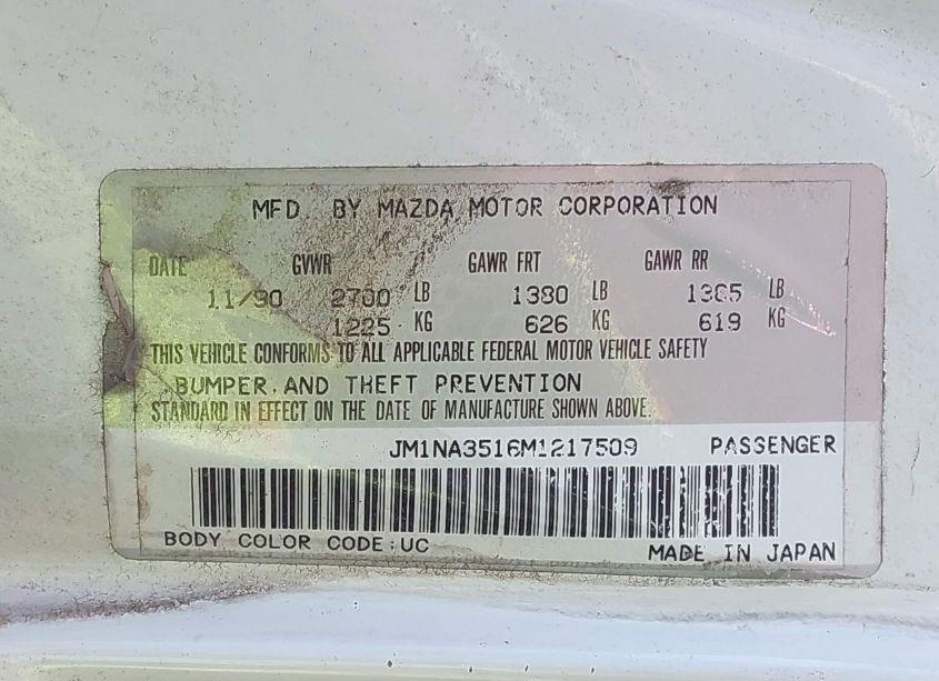 Photo 9 of 1991 Mazda Mx-5 MIATA (VIN JM1NA3516M1217509)