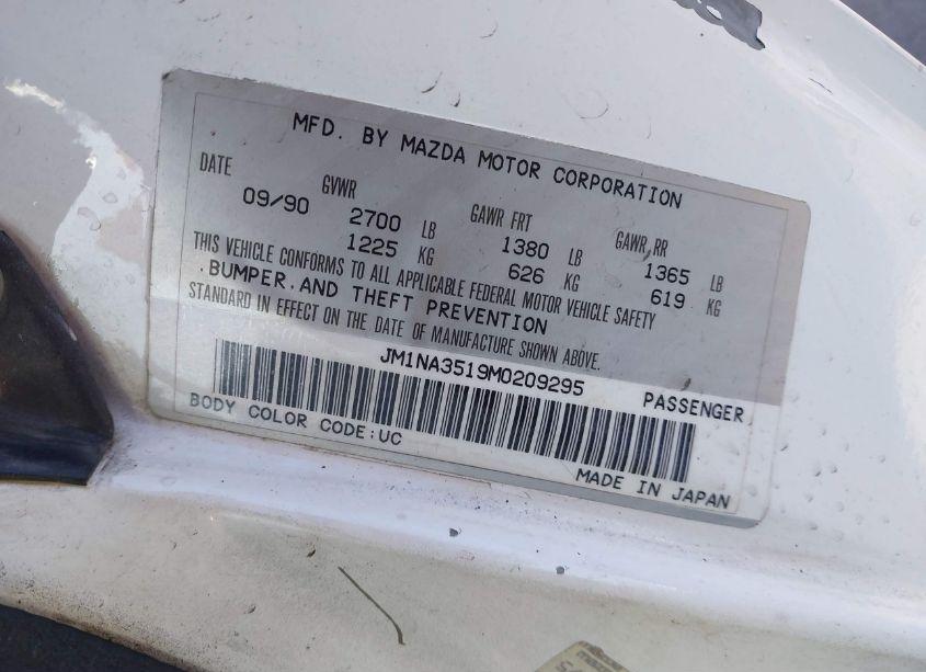 Photo 9 of 1991 Mazda Mx-5 MIATA (VIN JM1NA3519M0209295)