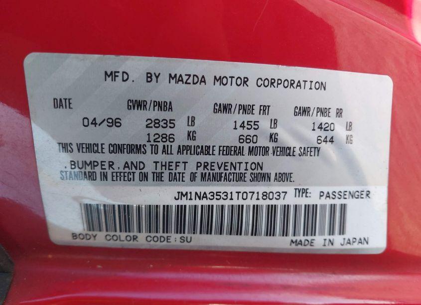 Photo 9 of 1996 Mazda Mx-5 MIATA (VIN JM1NA3531T0718037)