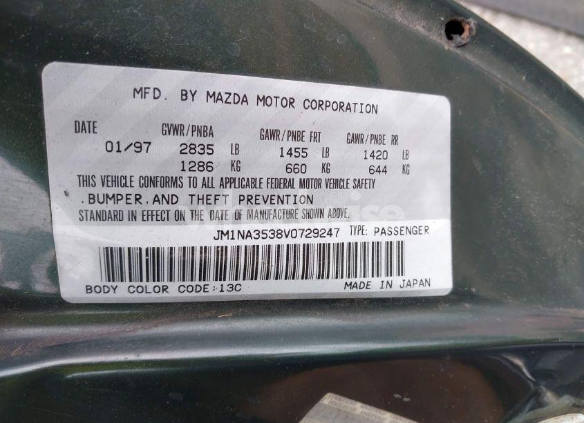 Photo 9 of 1997 Mazda Mx-5 MIATA LEATHER PKG/M EDITION/POPULAR EQUIPMENT PKG/R PKG./STO/TOURING PKG (VIN JM1NA3538V0729247)