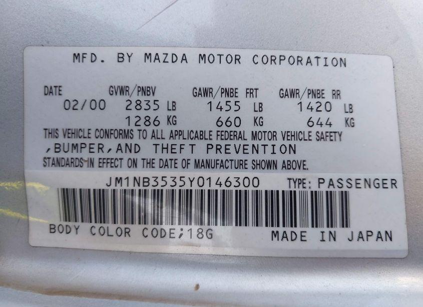 Photo 9 of 2000 Mazda Mx-5 MIATA LS/SPECIAL EDITION (VIN JM1NB3535Y0146300)