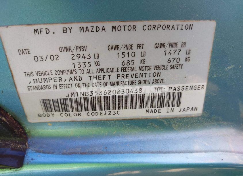 Photo 9 of 2002 Mazda Mx-5 MIATA CLOTH/LS/SE (VIN JM1NB353620230438)