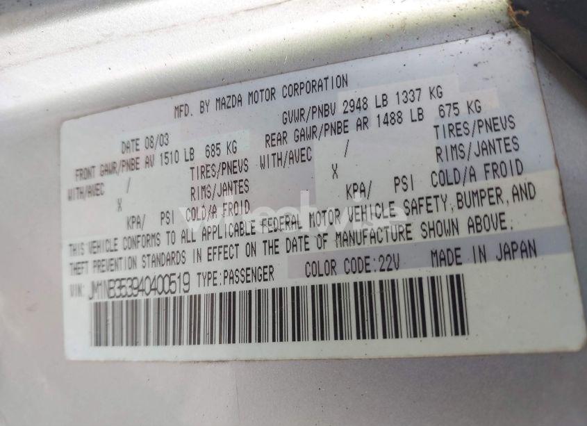Photo 9 of 2004 Mazda Mx-5 MIATA LS (VIN JM1NB353940400519)
