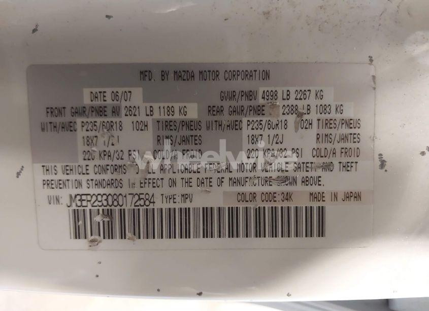 Photo 9 of 2008 Mazda Cx-7 GRAND TOURING (VIN JM3ER293080172584)