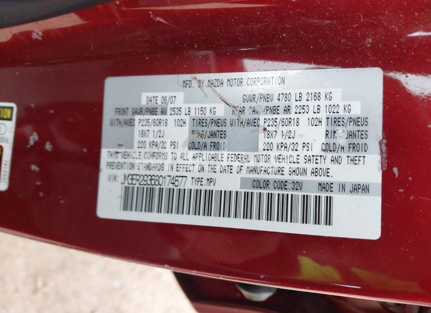 Photo 9 of 2008 Mazda Cx-7 SPORT (VIN JM3ER293680174677)