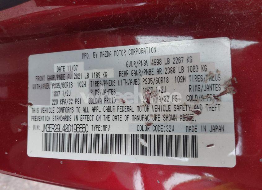 Photo 9 of 2008 Mazda Cx-7 GRAND TOURING (VIN JM3ER29L480196550)
