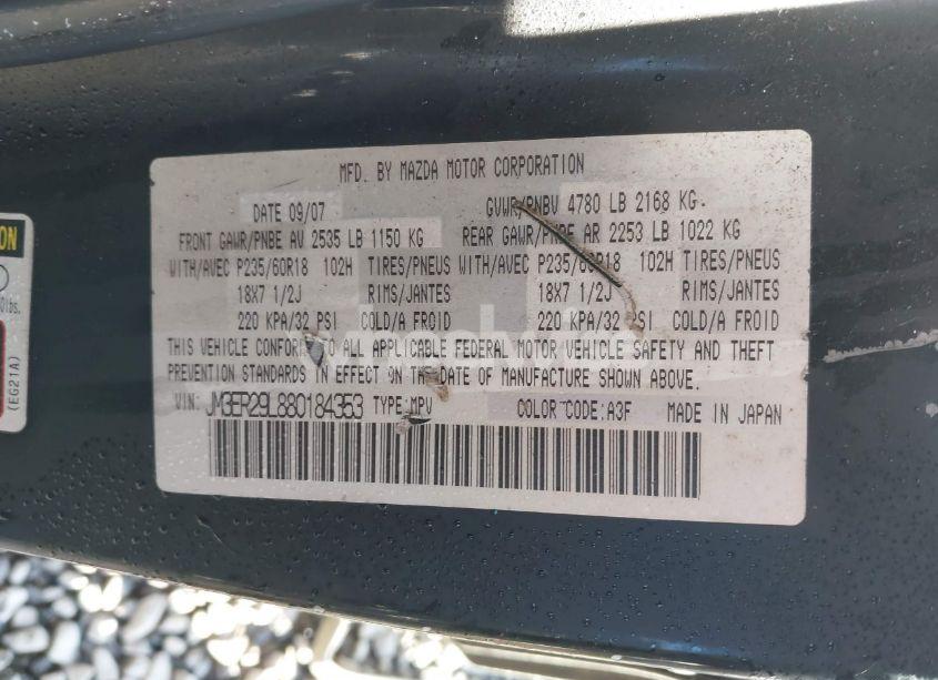 Photo 9 of 2008 Mazda Cx-7 SPORT (VIN JM3ER29L880184353)