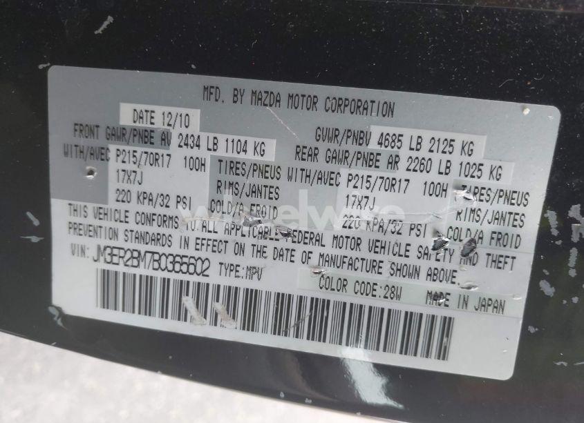 Photo 9 of 2011 Mazda Cx-7 I SPORT (VIN JM3ER2BM7B0365602)