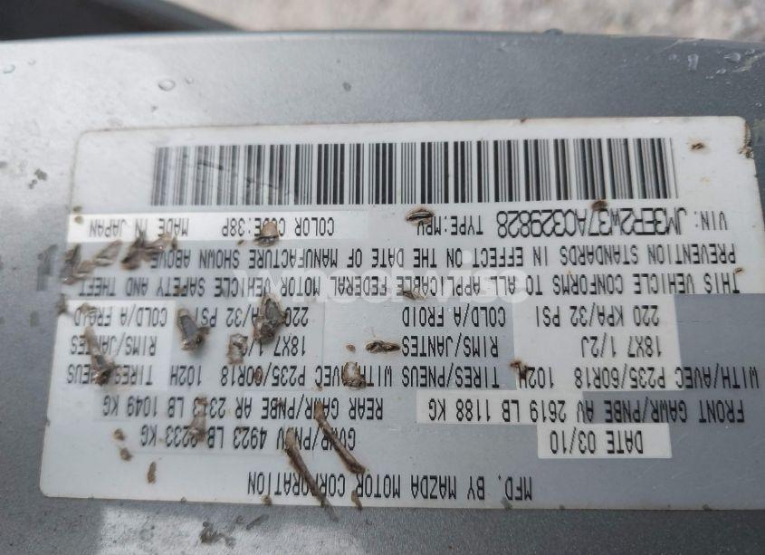 Photo 9 of 2010 Mazda Cx-7 S TOURING (VIN JM3ER2W37A0329828)