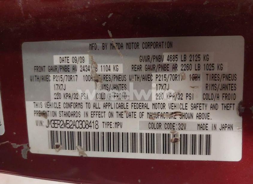 Photo 9 of 2010 Mazda Cx-7 I SPORT (VIN JM3ER2W52A0308418)