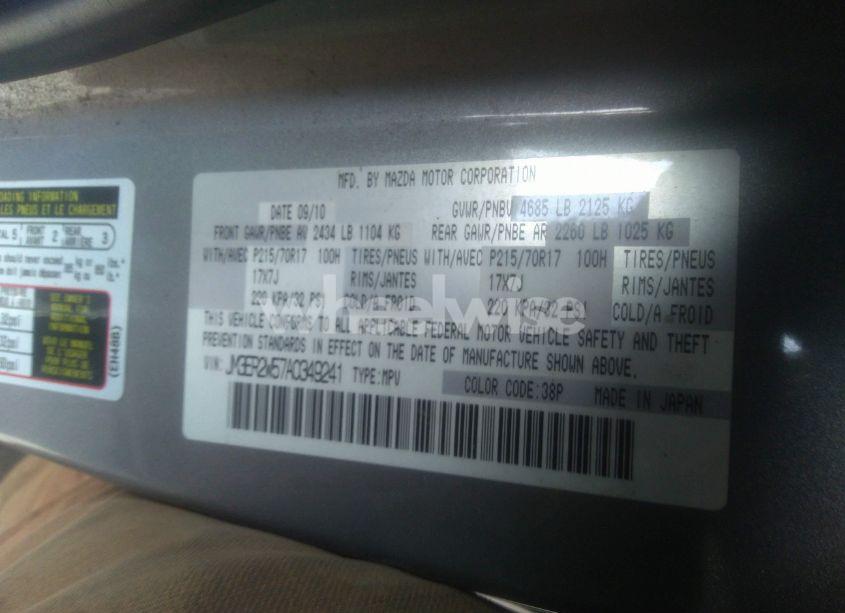 Photo 9 of 2010 Mazda Cx-7 SPORT (VIN JM3ER2W57A0349241)