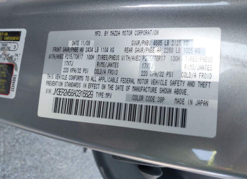 Photo 9 of 2010 Mazda Cx-7 I SPORT (VIN JM3ER2W58A0316829)