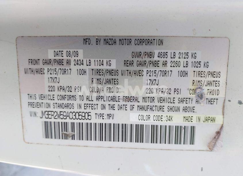 Photo 9 of 2010 Mazda Cx-7 I SPORT (VIN JM3ER2W59A0305905)