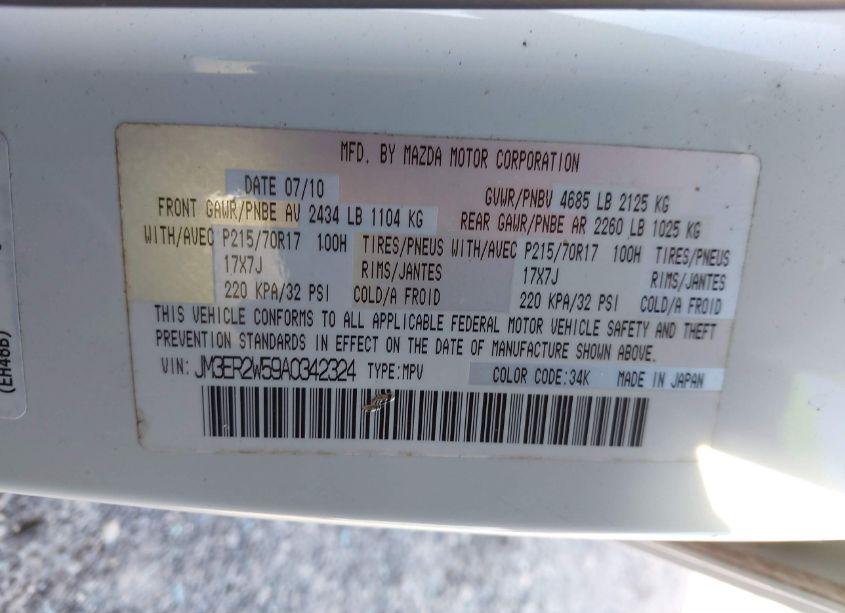 Photo 9 of 2010 Mazda Cx-7 SV (VIN JM3ER2W59A0342324)