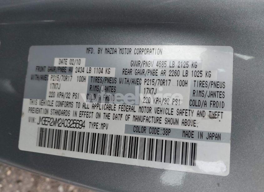 Photo 9 of 2010 Mazda Cx-7 I SV (VIN JM3ER2WM2A0325694)