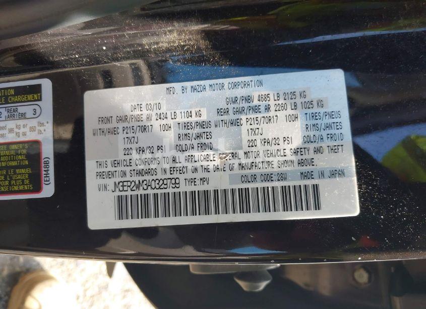 Photo 9 of 2010 Mazda Cx-7 I SPORT (VIN JM3ER2WM3A0329799)