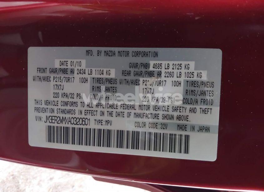 Photo 9 of 2010 Mazda Cx-7 I SV (VIN JM3ER2WMXA0320601)