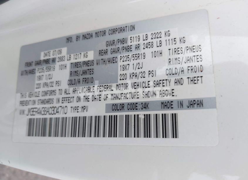 Photo 9 of 2010 Mazda Cx-7 S GRAND TOURING (VIN JM3ER4W38A0304710)