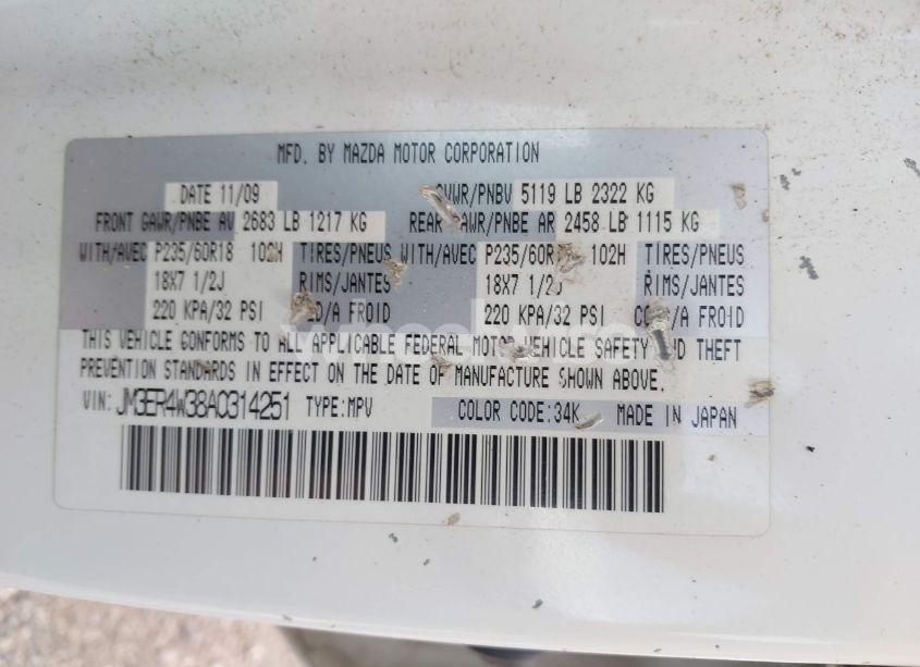 Photo 9 of 2010 Mazda Cx-7 S TOURING (VIN JM3ER4W38A0314251)