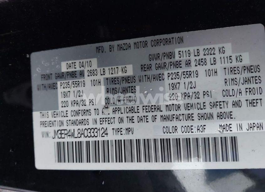 Photo 9 of 2010 Mazda Cx-7 S GRAND TOURING (VIN JM3ER4WL8A0333124)