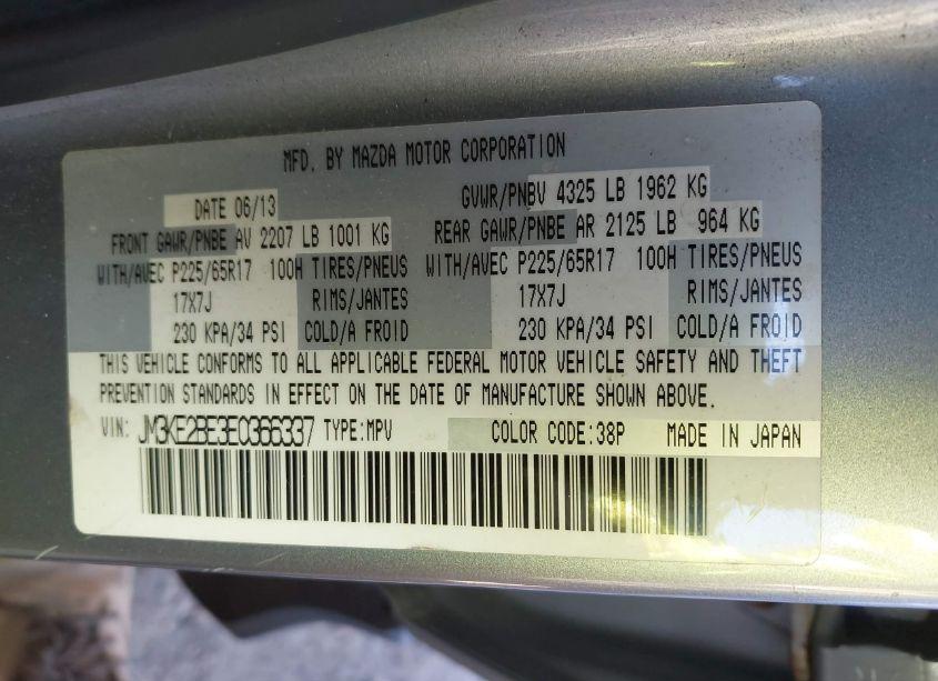 Photo 9 of 2014 Mazda Cx-5 SPORT (VIN JM3KE2BE3E0366337)