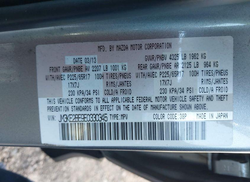 Photo 9 of 2014 Mazda Cx-5 SPORT (VIN JM3KE2BE9E0330345)