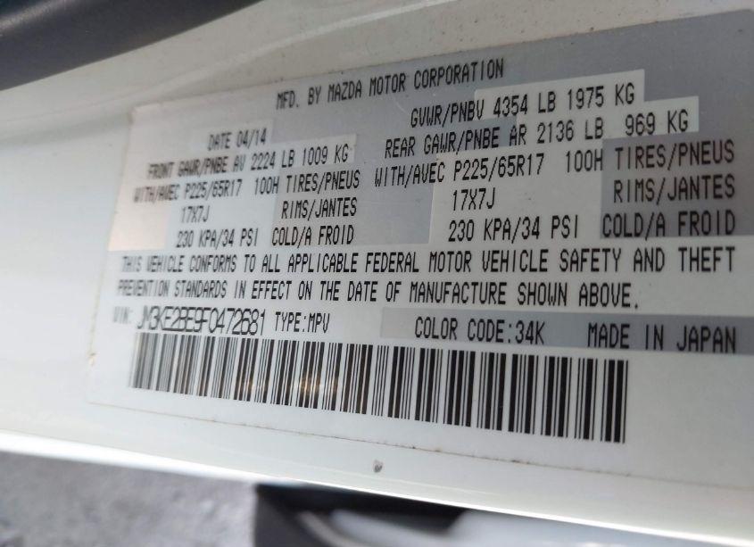 Photo 9 of 2015 Mazda Cx-5 SPORT (VIN JM3KE2BE9F0472681)