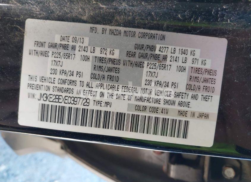 Photo 9 of 2014 Mazda Cx-5 SPORT (VIN JM3KE2BEXE0397729)