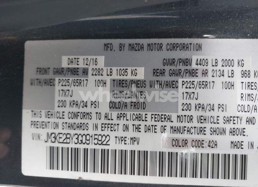 Photo 9 of 2016 Mazda Cx-5 SPORT (VIN JM3KE2BY3G0915922)