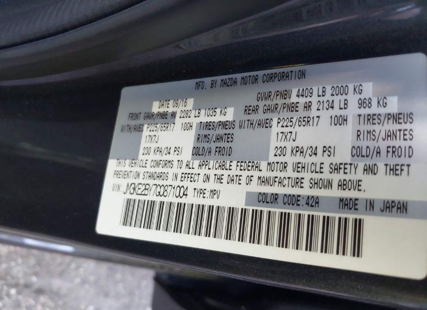 Photo 9 of 2016 Mazda Cx-5 SPORT (VIN JM3KE2BY7G0871004)