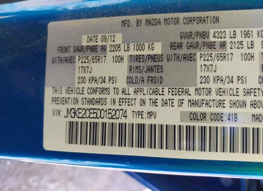 Photo 9 of 2013 Mazda Cx-5 TOURING (VIN JM3KE2CE5D0152074)