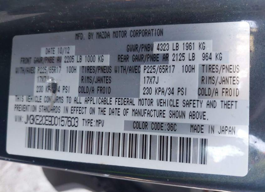 Photo 9 of 2013 Mazda Cx-5 TOURING (VIN JM3KE2CE9D0157603)