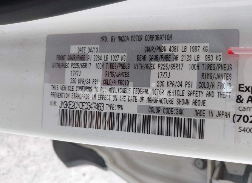 Photo 9 of 2014 Mazda Cx-5 TOURING (VIN JM3KE2CY0E0347463)