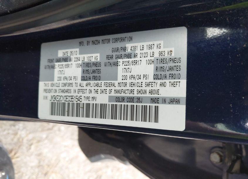 Photo 9 of 2014 Mazda Cx-5 TOURING (VIN JM3KE2CY0E0351545)