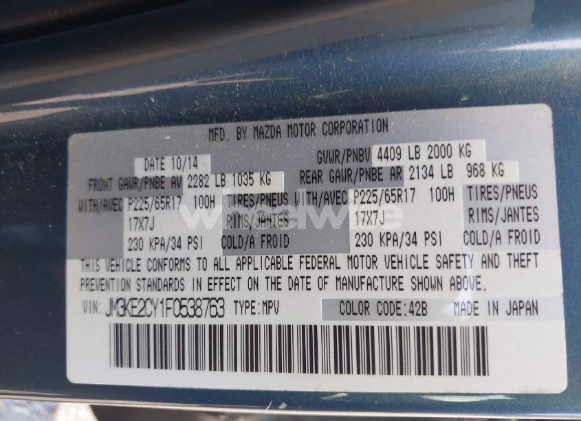 Photo 9 of 2015 Mazda Cx-5 TOURING (VIN JM3KE2CY1F0538763)