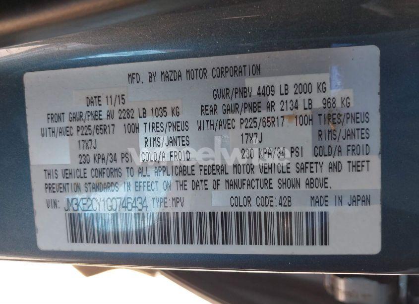 Photo 9 of 2016 Mazda Cx-5 TOURING (VIN JM3KE2CY1G0746434)