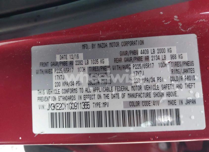 Photo 9 of 2016 Mazda Cx-5 TOURING (VIN JM3KE2CY1G0911365)