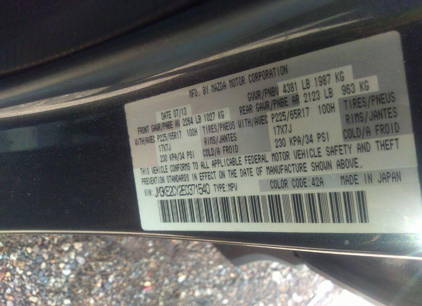 Photo 9 of 2014 Mazda Cx-5 TOURING (VIN JM3KE2CY2E0371540)