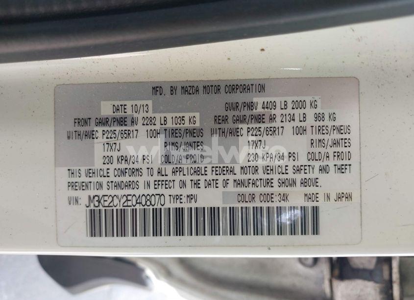 Photo 9 of 2014 Mazda Cx-5 TOURING (VIN JM3KE2CY2E0408070)