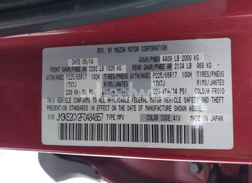 Photo 9 of 2015 Mazda Cx-5 TOURING (VIN JM3KE2CY2F0484857)