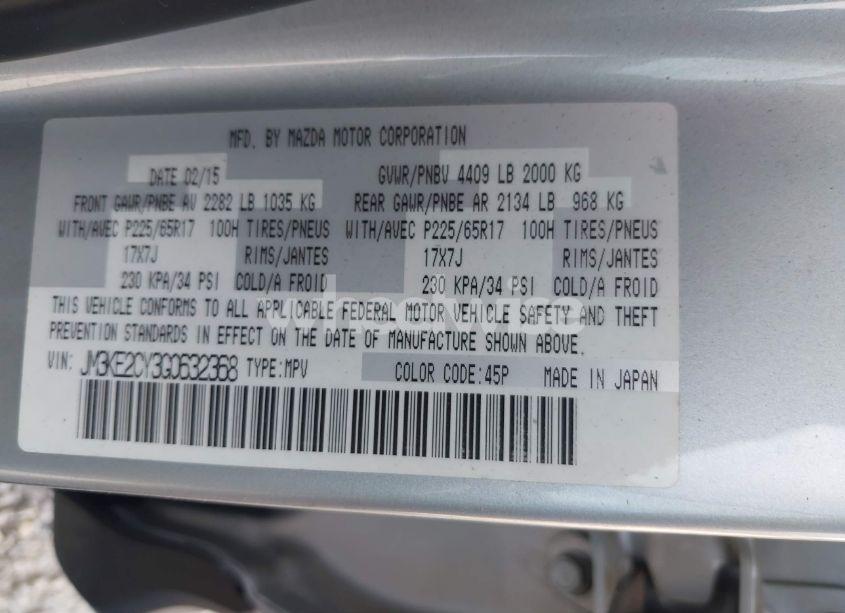 Photo 9 of 2016 Mazda Cx-5 TOURING (VIN JM3KE2CY3G0632368)