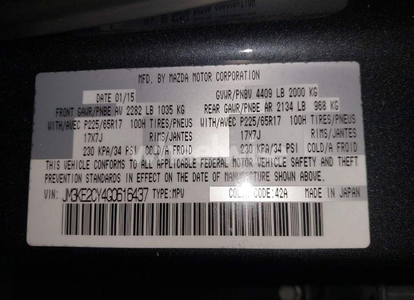 Photo 9 of 2016 Mazda Cx-5 TOURING (VIN JM3KE2CY4G0616437)