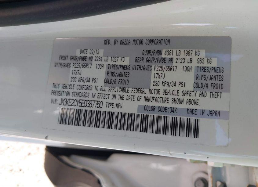 Photo 9 of 2014 Mazda Cx-5 TOURING (VIN JM3KE2CY5E0387750)