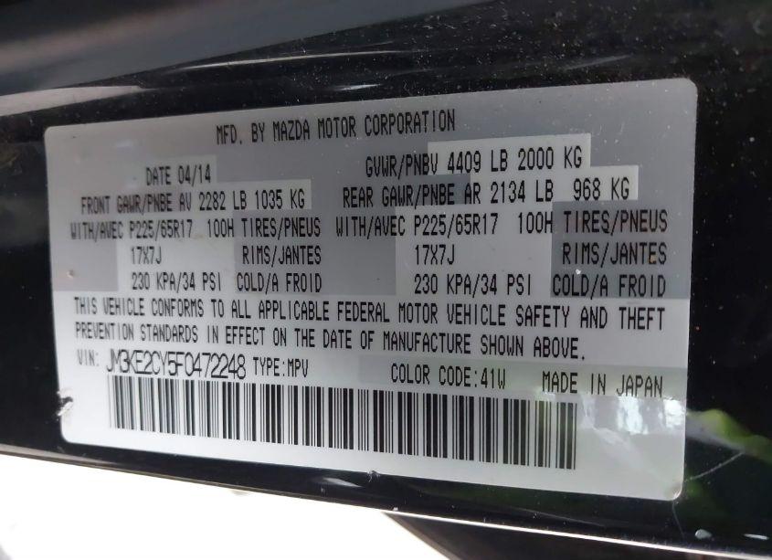 Photo 9 of 2015 Mazda Cx-5 TOURING (VIN JM3KE2CY5F0472248)