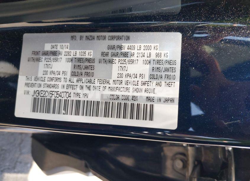 Photo 9 of 2015 Mazda Cx-5 TOURING (VIN JM3KE2CY6F0540704)