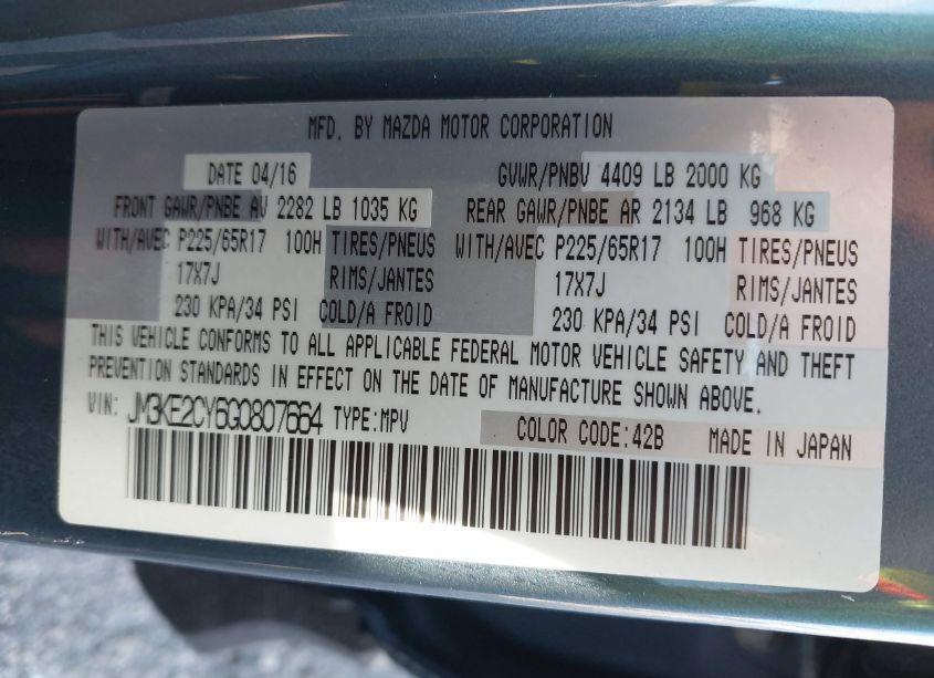 Photo 9 of 2016 Mazda Cx-5 TOURING (VIN JM3KE2CY6G0807664)